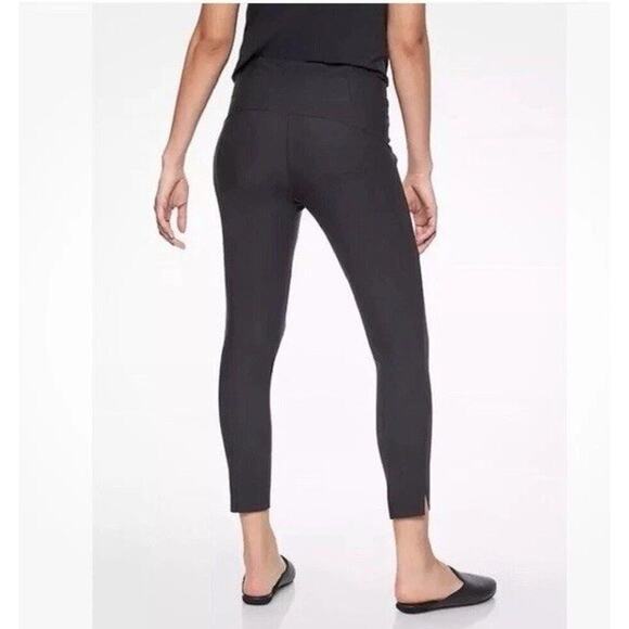 Athleta Stellar Crop Pants Womens M Graphite Elastic Waist Zip Pockets Pull On - Picture 2 of 8